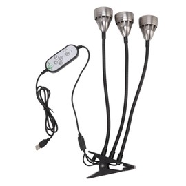 Indoor Plants Light Full Spectrum LED Plant Grow Light Clip USB Powered Succulent Fill Lamp 3 Heads