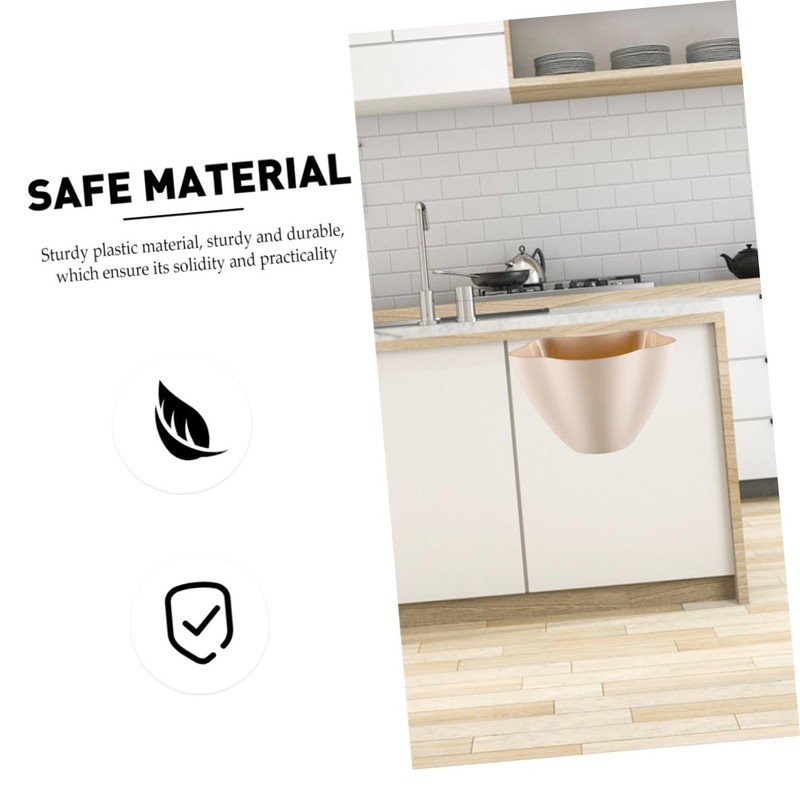 Cabilock 3-Pack Hanging Trash Cans, Plastic, Rectangular, 4.785L Capacity, Pink,