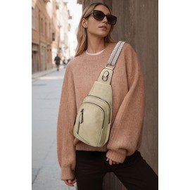 subough Leather Crossbody Bags Sling Bag for Women, Shoulder Backpack, Leather Sling Bag for Women Crossbody Purse Travel