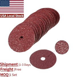 USA Local Stock-25PCS 4-1/2"x 7/8" Fiber Resin Sanding Disc Aluminum Oxide 16 24 36 60 80 120 Gritsize: 115x22mm, material: Aluminum Oxide, grit: 25PCS-80#