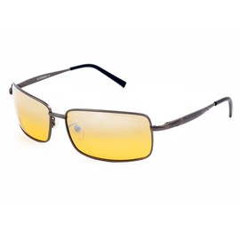 ElDORADO Polarized Glasses for Men`s Drivers - Yellow Lens, Silver Frame - Professional Night Driving