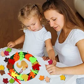 Autumn Wreaths Craft Set for Children, Craft Autumn Children, Felt Autumn Craft Set for Decoration, Hedgehog Craft Set, Festive Creative Sets and Craft Supplies for Crafts and Decorating for