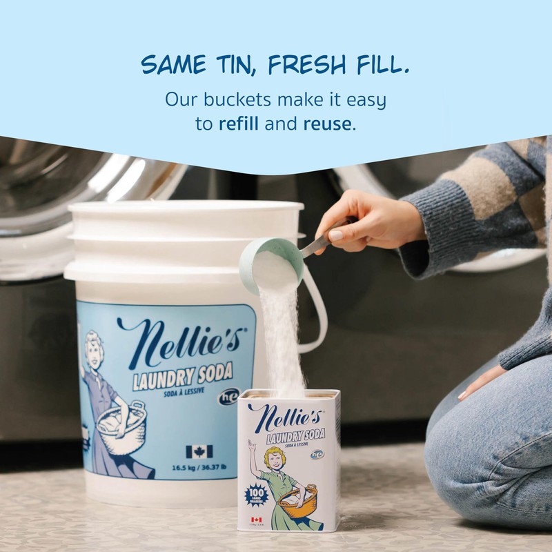 Nellie's Laundry Soda - Concentrated Laundry Detergent Powder - 100