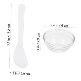 VICASKY Salon Mask Bowls Transparent Thick Glass Mixing Bowls for Facial Masks with White Mixing Sticks Easy to Clean Beauty Supply for
