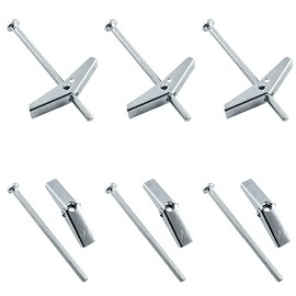 Jersvimc 30Pcs 3/16 x 3 Inch Round Head Toggle Bolt and Wing Nut, Metal Toggle Bolts Heavy Duty Wall Anchor Bolts Molly Screws for Drywall Wood Hanging Item