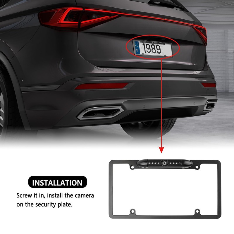 License Plate Backup Camera,HD Night Vision Reverse Camera with 8