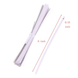 ONLYKXY 1000 Pieces Kraft Paper Twist Ties, Paper Twist Ties, Bread Twist Ties, Candy Ties for Bags, 6 Inch, White