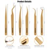 Pinzas de pestañas para extensiones de pestañas, juego profesional de