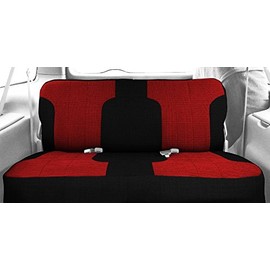 CalTrend Car Seat Cover for 1988 to 1994 Chevy/GMC C/K 1500-2500 - Red, Tweed - Front Solid Bench Seat Cover - Easy to Install Front Seat Covers with Red Insert & Black Trim (1 Set)