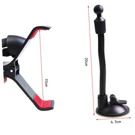 TEHAUX 360degree Rotatable Windshield Car Phone Holder Suction Cup Mount Easy Install for Dashboard