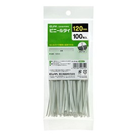 ELPA CB-N01P(WH) Vinyl Tie, 4.7 inches (120 mm), Pack of 100, White