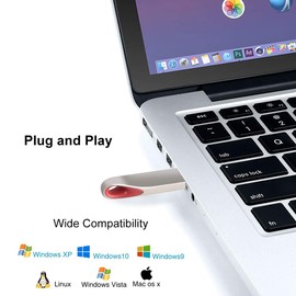 USB Stick 16 GB Pack of 5 Metal Memory Stick USB 2.0 Memory Sticks Waterproof USB Flash Drive with Key Ring Multicoloured