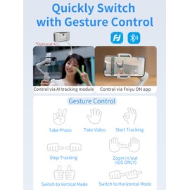 FeiyuTech VB 4SE Gimbal Stabilizer for Smartphone,Foldable Phone Gimbal for Video Recording,Gesture Control,fit iPhone&Android,One-Key Vertical Shot for YouTube,TikTok,Vlog,Live Stream,Max 0.69lb