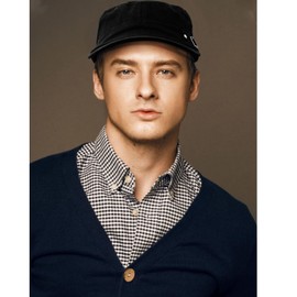 Rumnoke Cadet Army Cap for Women Men Unisex Flat Top Cap Adjustable Military Corps Hat Baseball Cap Black