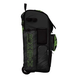 Boombah Rolling Superpack 2.0 Scratch Baseball/Softball Gear Bag - 23-1/2" x 13-1/2" x 9-1/2" - Black/Lime Green - Telescopic Handle - Holds 4 Bats - Wheeled Version