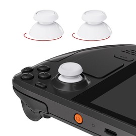 eXtremeRate Replacement Thumbsticks for Steam Deck LCD, Custom Analog Stick Joystick Repair Kit for Steam Deck OLED Handheld Console with Original Touch Sensing, Anti-Slip Texture Grip - Frosted White