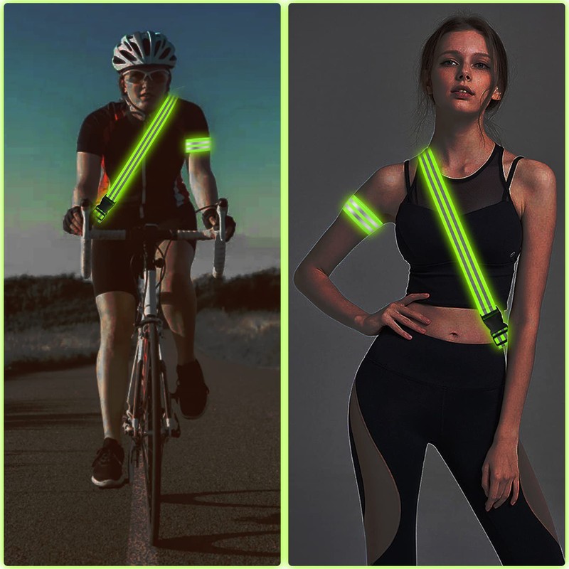 Fyihoxi Pack of 4 Reflective Bands Reflector Belt Safety Visibility