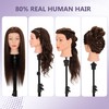 Mannequin Head Human Hair 80% Real Hair Cosmetology Mannequin Head