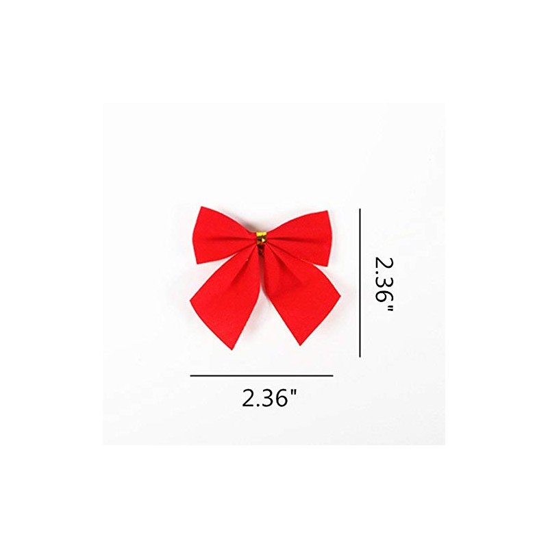 Red Velvet Christmas Decoration Bows (10cm) - 12 pack