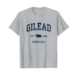 Gilead Nebraska NE Vintage Athletic Navy Sports Design T-Shirt