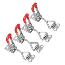 PATIKIL Toggle Latch Clamp 4001 Style, 4 Pcs Stainless Steel Adjustable Toggle Clamps Quick Release Smoker Pull Hasp Latches 220Lbs Bearing for Box Lid Jig, Silver