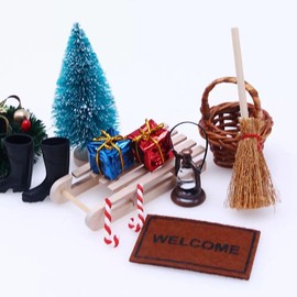 1Pc Brown 1/12 Miniature Welcome Mats Carpets Doormat Dollhouse Decoration Accessories, Vintage Mini Welcome Floor Mat Pad Floor Rug Cover Blankets Doll Decoration