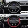 Adunsiaoto Universal Steering Wheel Cover, Nappa Leather Perforated Spliced Car