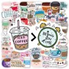 Cute Coffee Cup Stickers, 50PCS Funimost Vinyl Waterproof Stickers for
