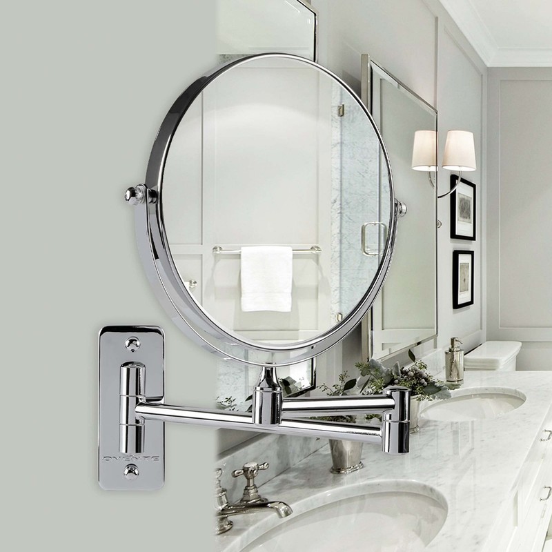 OVENTE 7" Wall Mounted Makeup Mirror with 1X/7X Magnification, Double
