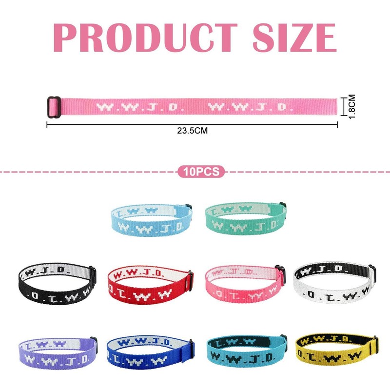 OAOSDH Pack of 10 Bracelets, Adjustable Bracelet, Strap Brazelement, Stylish