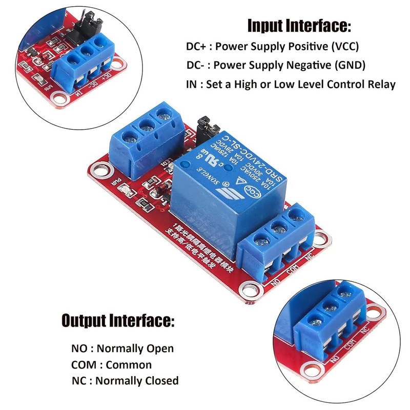 RUNCCI-YUN Pack of 5 One Channel Relay Module 24 V,