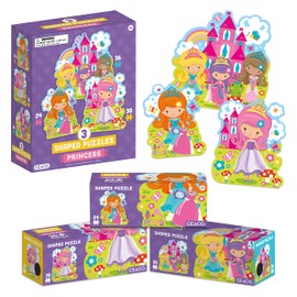 Ceaco - 3 in 1 Multipack - Princess - (1) 24 Piece, (1) 30 Piece, & (1) 36 Piece Jigsaw Puzzles