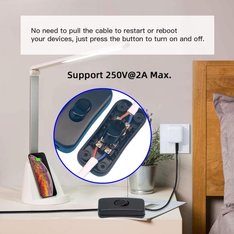 CY Switch Universal Interruptor 318 Switch Cord Inline On-Off Switch