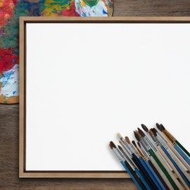 Kate and Laurel Sylvie Blank Framed Canvas Wall Art, 28x38 Natural, Modern Empty Canvas for Paint-Your-Own Art, Premium Canvas Already Framed