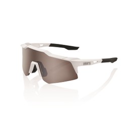 100% Speedcraft XS Sport Performance Cycling Sunglasses (Matte White - HiPER Silver Mirror Lens)