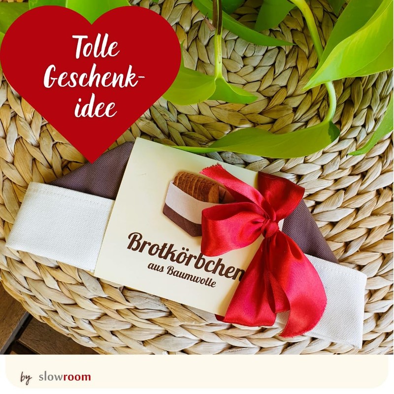 slowroom 12.5 x 12.5 x 10 cm Bread Basket, Cotton,