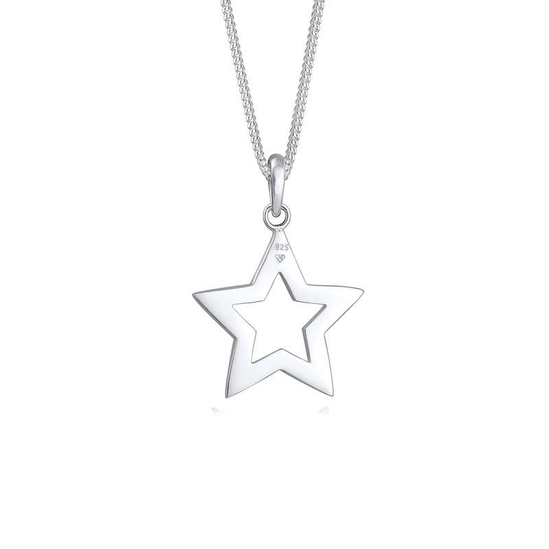 Elli Women's Star Pendant Necklace Astro with Crystals in 925