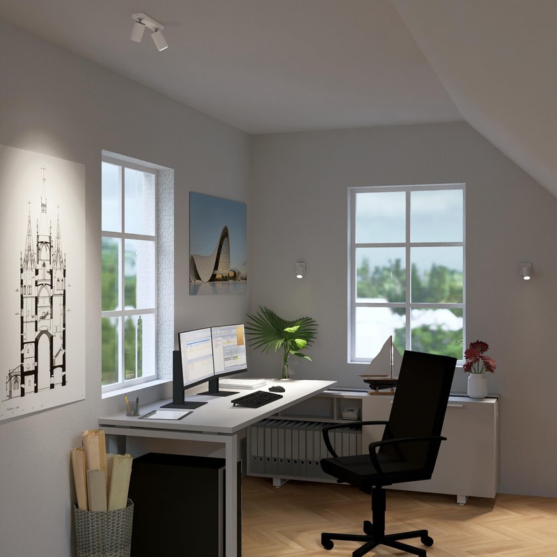 SSC-LUXon NUVIO Aufbaustrahler Deckenlampe Wandleuchte Spot 2-flammig downlight schwenkbar weiß