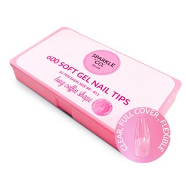 Sparkle & Co.Pink Box With Soft Gel Nail Tips - Long Coffin