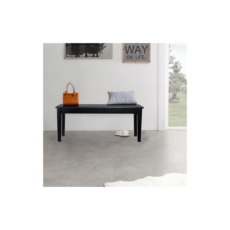 Boraam Shaker Backless Wood Bench - Black Finish