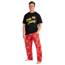 Only Fools and Horses Pyjamas for Men Teens PJs Set Soft Breathable Nightwear Loungewear Comfy Jammies with Long Bottoms Sleepwear Funny Gifts for Men (L, Black/Red)