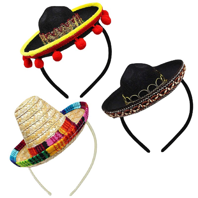 3 Pack Cinco De Mayo Fiesta Headbands Party Decorations Non