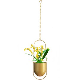 JUSUFU Metal Hanging Planters for Indoor & Outdoor, No Plant incld(Gold)