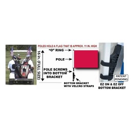 RED Golf Cart Flag with SSP Flags EZ On & Off Bracket