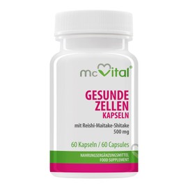 McVital Healthy Cell Capsules 500 mg • 60 Capsules • With Vital Mushrooms Reishi, Maitake & Shiitake • Made in Germany