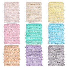 NBEADS 45 m 9 Colours Elastic Pleated Lace Trim, 15 mm Tiny Ruffle Lace Border Stretchy Lace Ribbon for Sewing DIY Crafts Home Decoration Clothing Embellishment