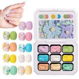 Gel Paint for Nails | Paint Gel,9 Colors Palette Art Set for Molding Drawing Sculpture Decoration Manicure Girls Salon Home