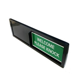 Black Do Not Disturb Sign | SHUTTER CHANGES WHEN YOU PUSH IT | For Home, Offices,Hotels, Hospitals (Don't Disturb, Welcome Signs) Also includes double sided tape mounting.
