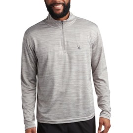 Spyder Mens Quarter Zip Pullover Sweatshirt - Moisture Wicking Shirts for Men - 1/4 Zip Pullover Mens Golf Sweaters for Men, Size Medium, Heather Grey