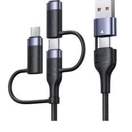 P4Y US-SJ547 kompatibel mit Lightning+TypeC+MicroUSB kabel zu USB-C Schnellladung 60W PD 480 Mbps 1.2m grün